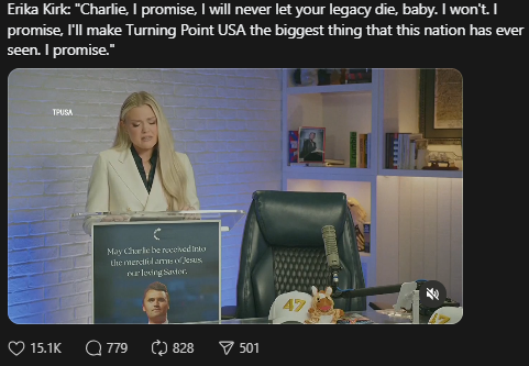 Erika Kirk: "Charlie,